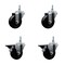 Service Caster 35 Inch Hard Rubber 12 MM Threaded Stem Caster Set 2 Brakes SCC SCC-TS20S3514-HRS-M1215-2-PLB-2 - alternate 1